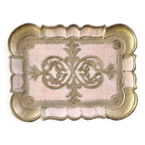 Petit plateau type florentin rose et doré