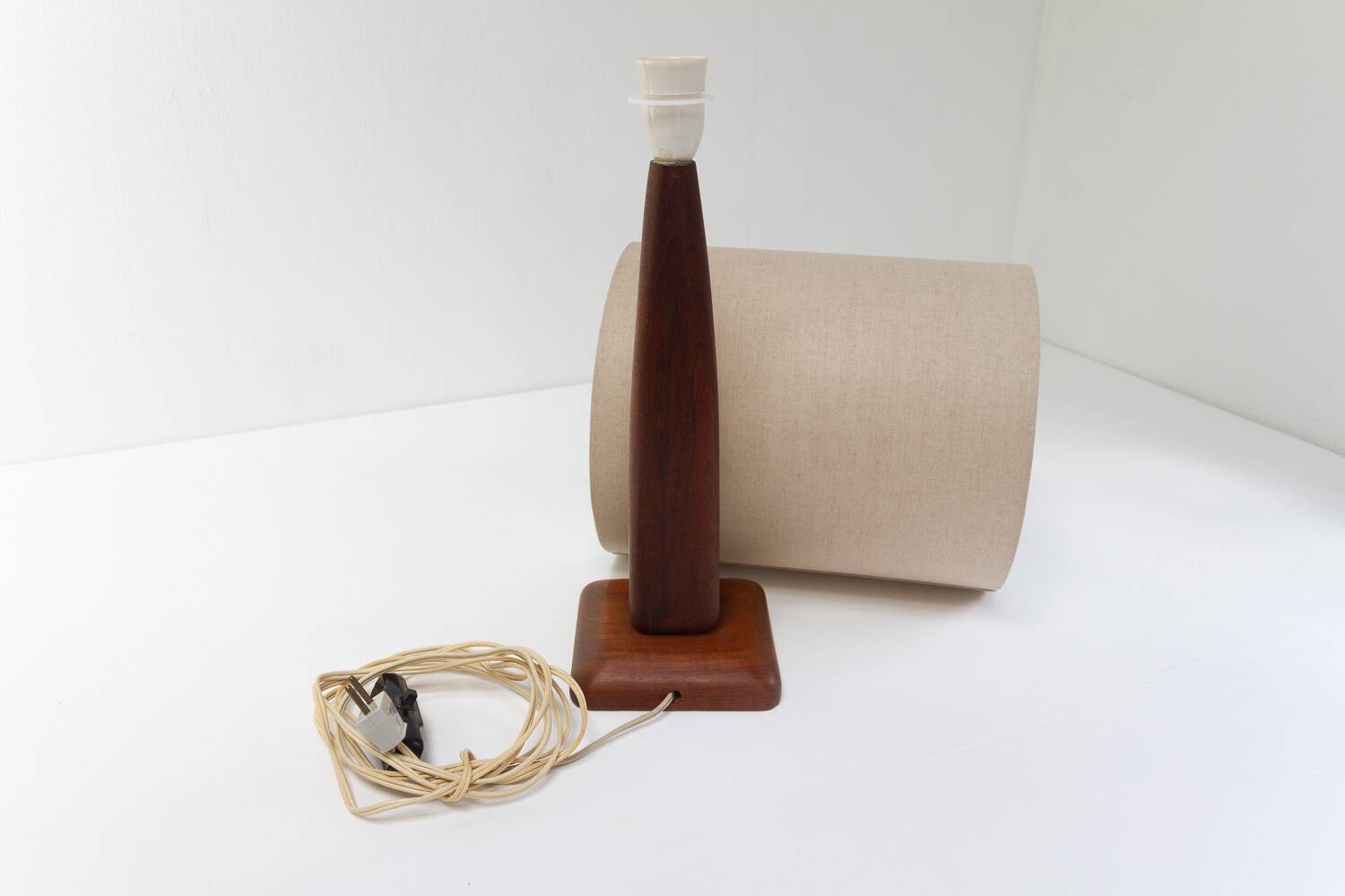 Vintage Danish Teak Table Lamp, 1960s