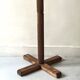 Modernist coat rack on a stand and rotating in solid pine, The Arcs 1970.