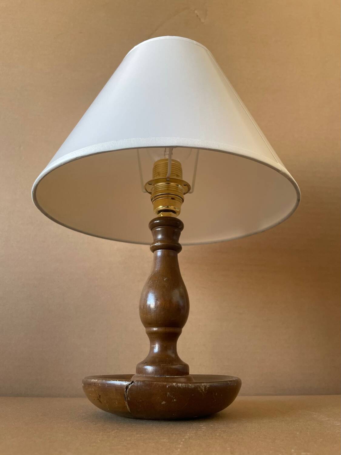 Small turned wooden lamp