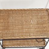 Vintage rattan & steel service 1950