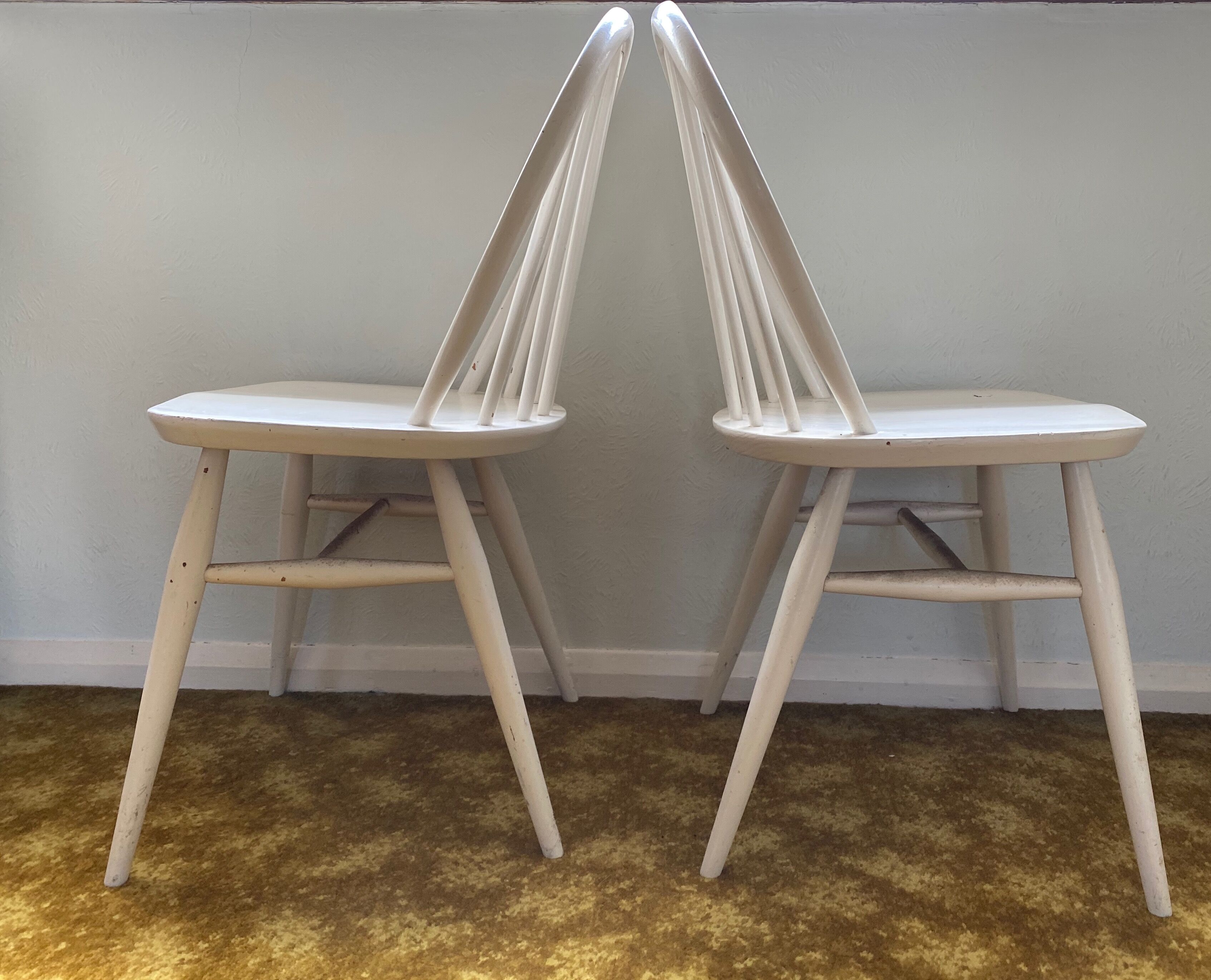 Pair Ercol windsor dining chairs 1960