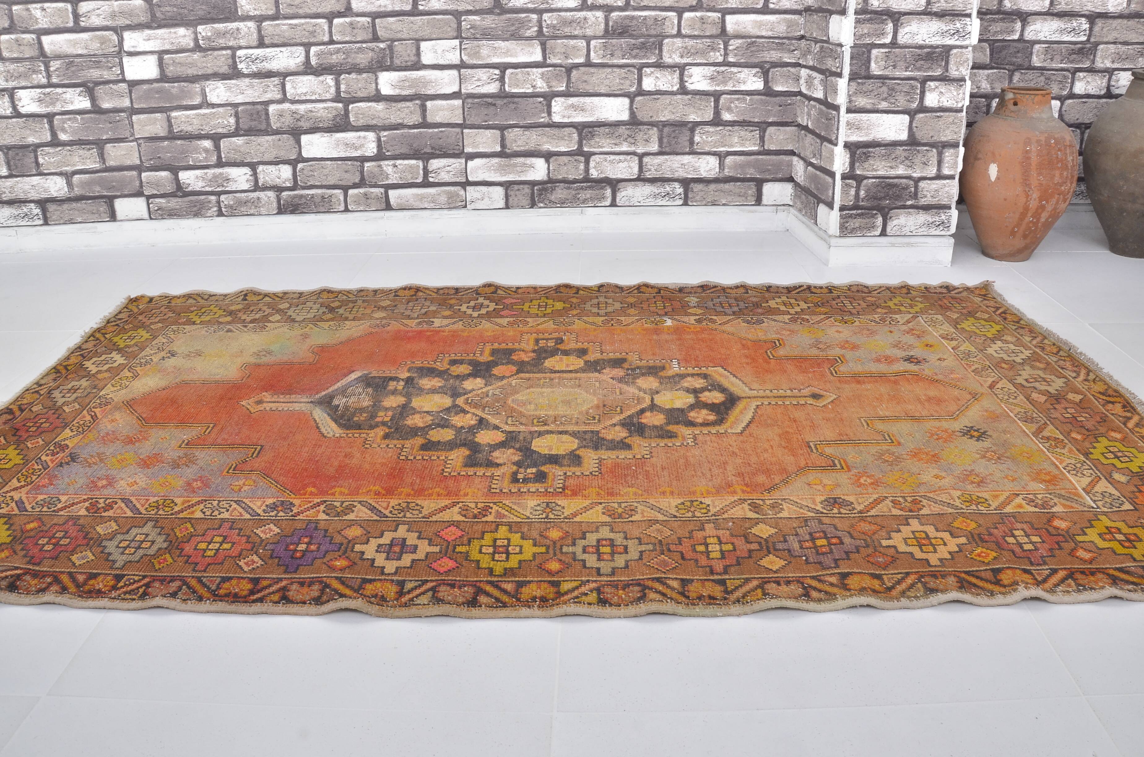 Oushak Vintage Handmade Wool Rug