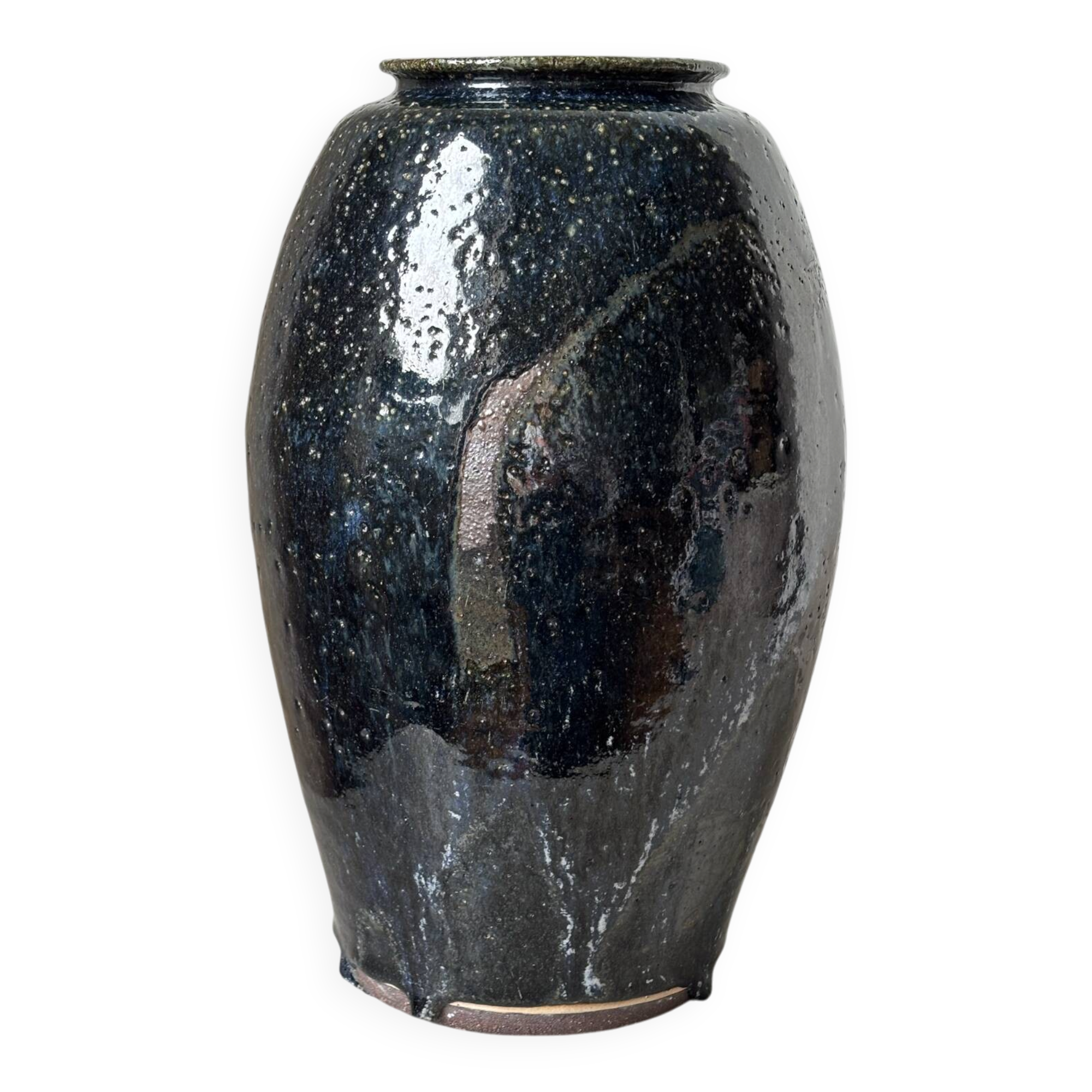 Vase en grès signé Delahaye 