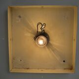 Vintage ceiling lamp with plastic sheets in chomed profiles 46x46 cm