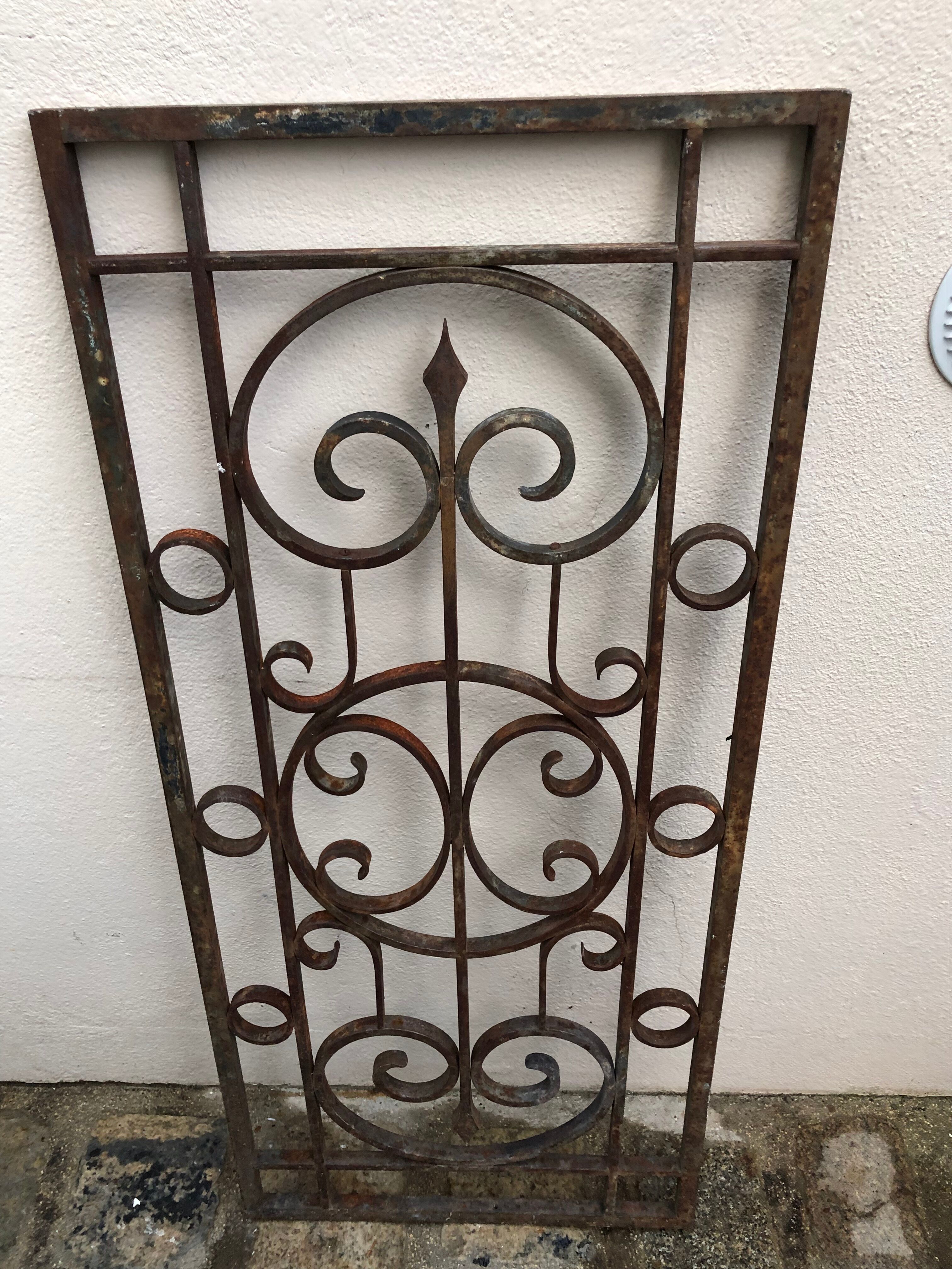 Wrought iron door grille