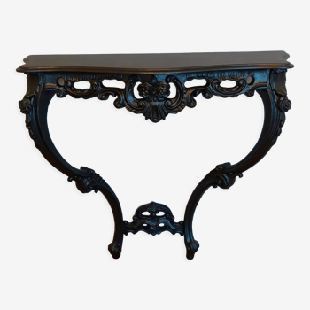 Baroque wall console, steel black