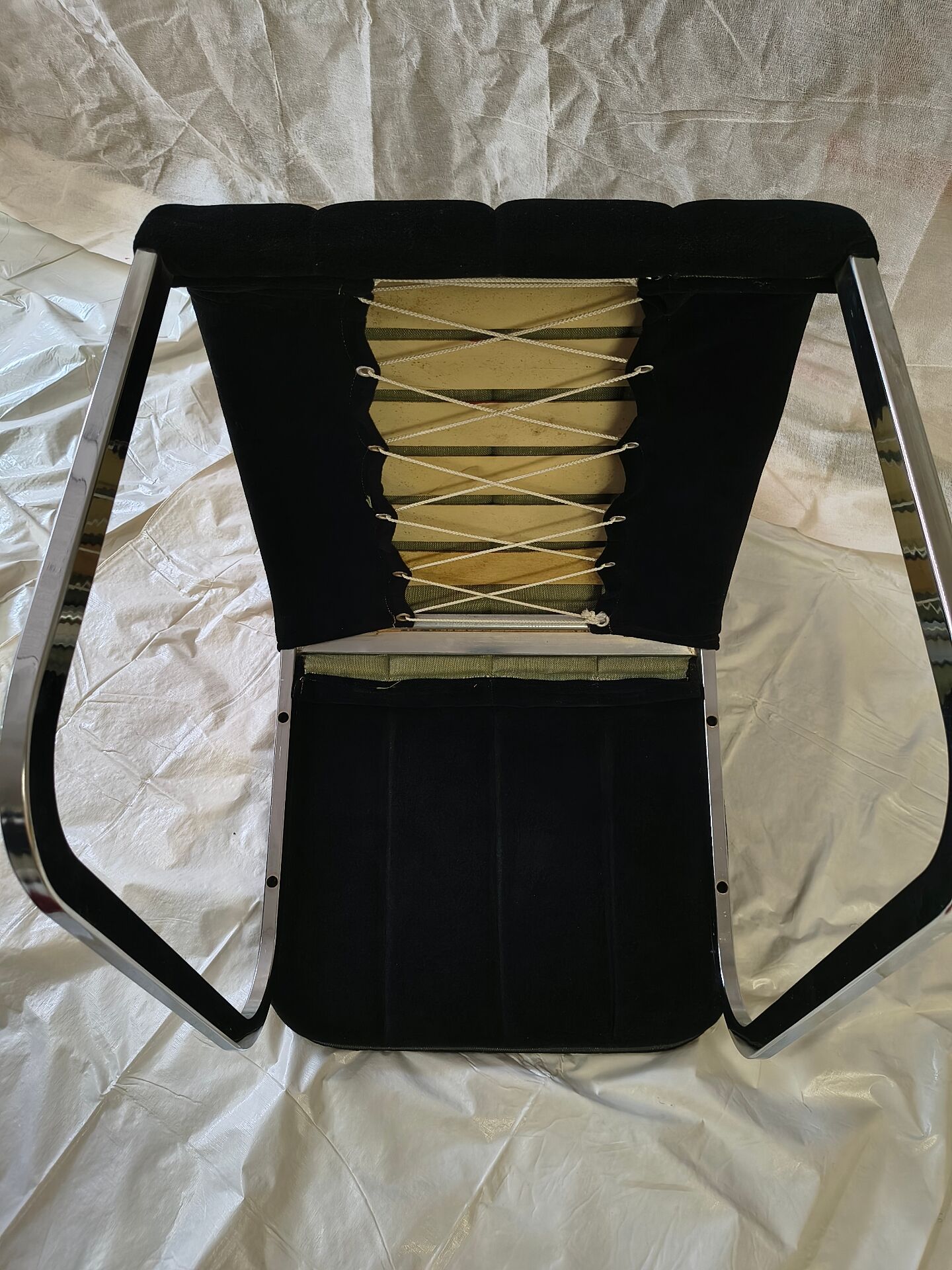 Vintage chrome chairs from the early 1980s.
