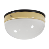 Bauhaus ceiling lamp with opaline glass and bakelite