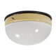 Plafonnier Bauhaus avec verre opalin et bakélite