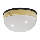 Bauhaus ceiling lamp with opaline glass and bakelite