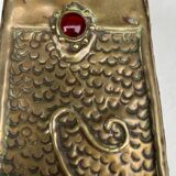 Embossed metal vase by alfred daguet, 1900 art nouveau period