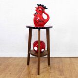 Pedestal table in formica and solid wood