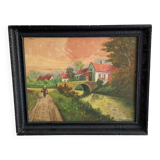 Tableau paysage coucher de soleil