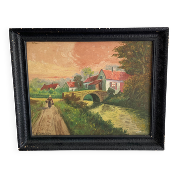 Sunset landscape painting