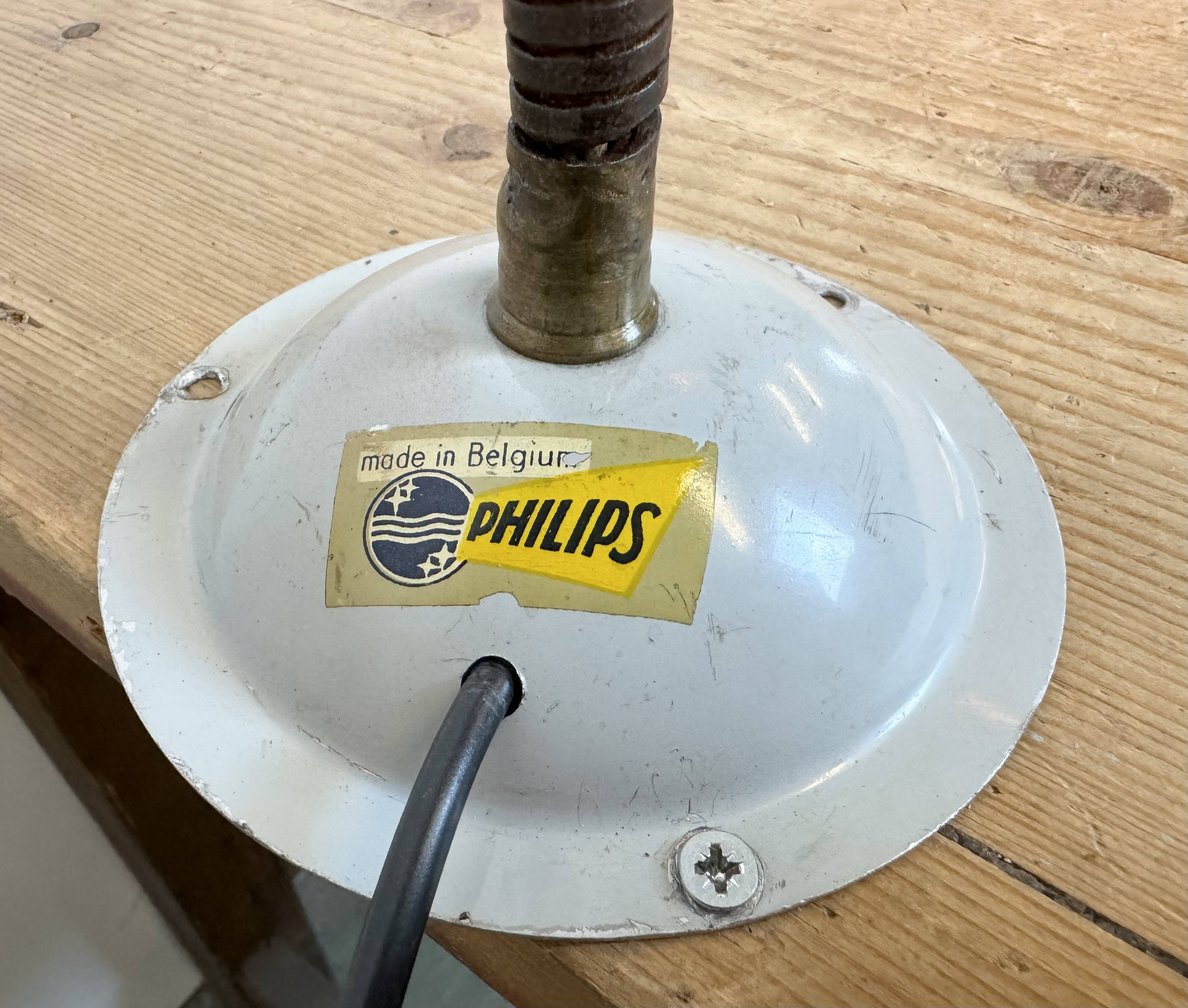 Grey Industrial Gooseneck Table Lamp from Philips, 1960s