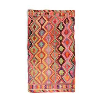 Anatolian handmade kilim rug 260 cm x 145 cm