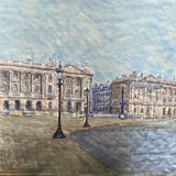 Bunyan rebecca -place de la concorde - watercolor and felt - xx th - 45x48 cm