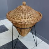 Rattan sewing basket 1950