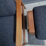 Arne Wahl Iversen Danish Teak chair for Komfort Denmark with Ottoman 1960s