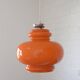 Vintage Orange Glass Pendant Light: Mid-Century Modern Hanging Lamp
