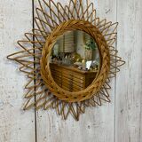Wicker sun mirror