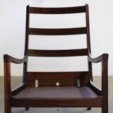 Vintage mahogany senator high back lounge chair by Ole Wanscher for Cado, 1960s