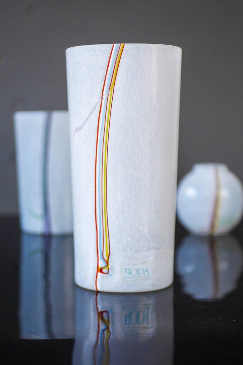 Glass vases by Vallien for Kosta Boda, set of 3