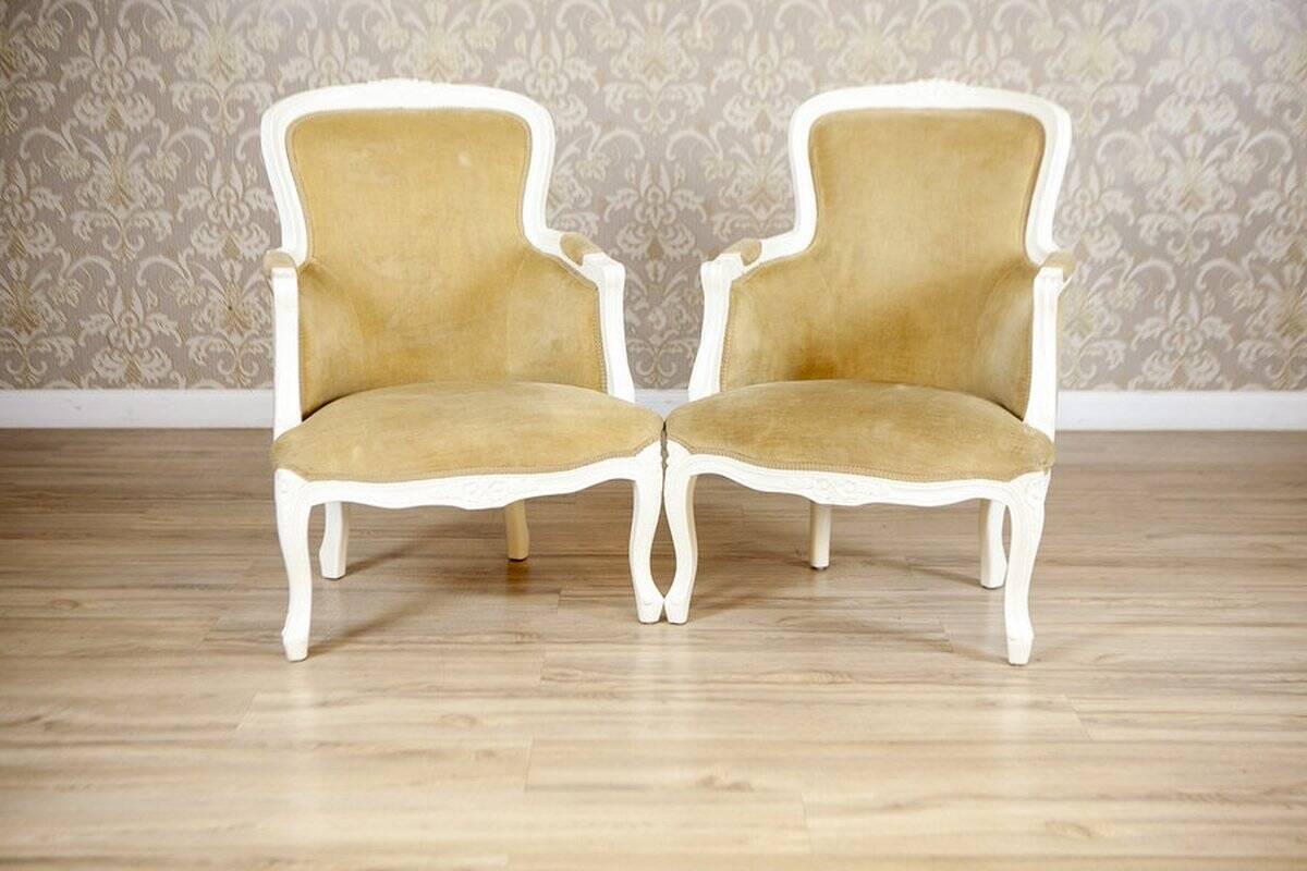 Rococo Style Beech Bergere Chairs, Early 20th Century, Set of 2