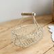 Small vintage white metal harvest basket