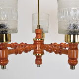 Mid-century Wood Chandelier by Instala Jilove u Decina,1960's