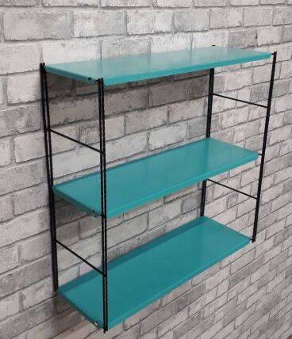 etagere style string 1960 a 70 , metal  2 montants  h60x48x17 trace usure n