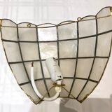 Pair of mother-of-pearl shell sconces