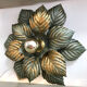 Green and gold flower wall lamp