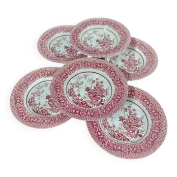 Set of 6 vintage English deep plates – Jardinière model