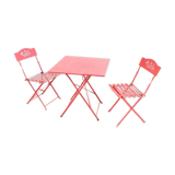Red metal garden furniture