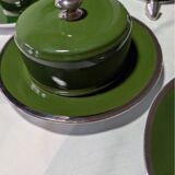 Antique service 31 pieces – S.P.M. Walküre Bavaria – Empire Green & lace