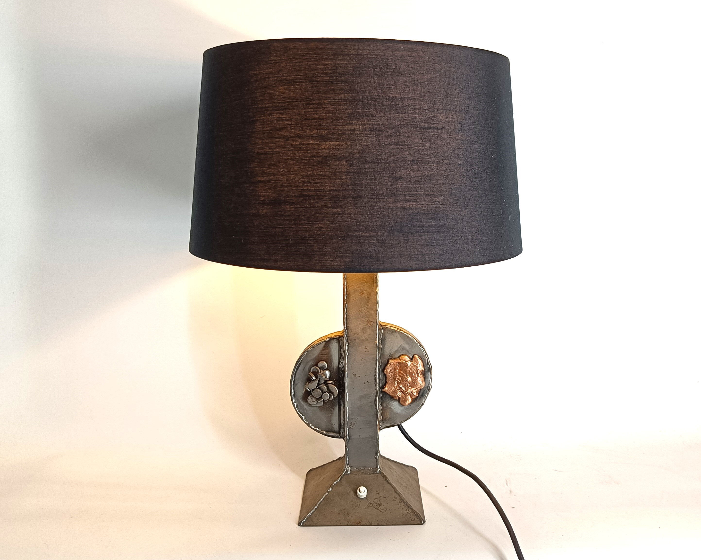 Pair of brutalist table lamps, 1970s