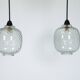 Pair of Mid-Century pendant lamps in smoked Murano glass, Italy, 1950s