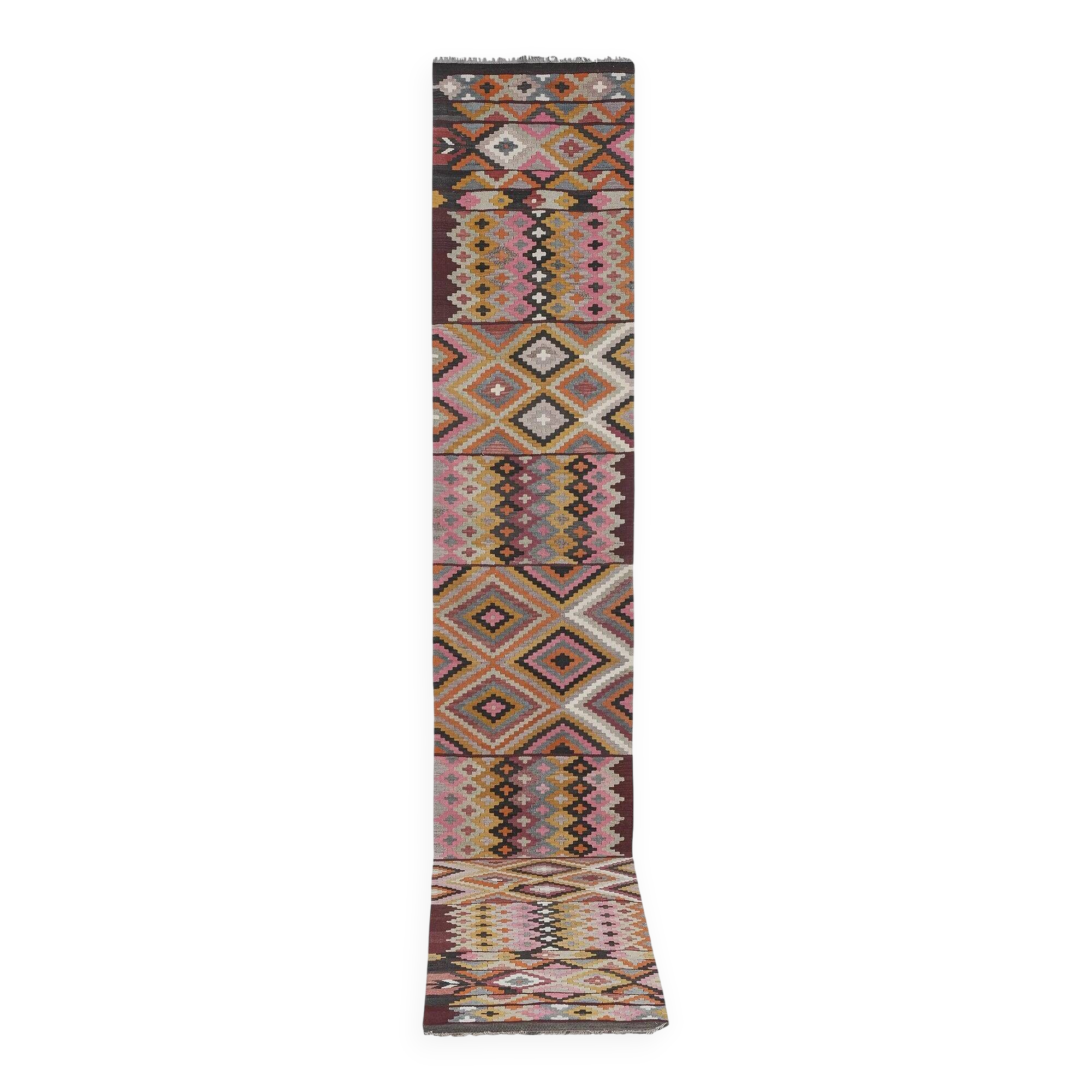 Vintage Turkish hallway rug 77x454 cm