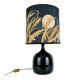"Fig" lamp, black ceramic and silk shade, 1960s.
