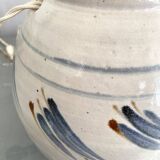Signed ceramic lamp, new 200 cm cable, new lampshade
