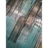 Green and Fumè “Tronchi”  Glass Chandelier