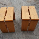 Pair of Charlotte Perriand stool model Les Arcs