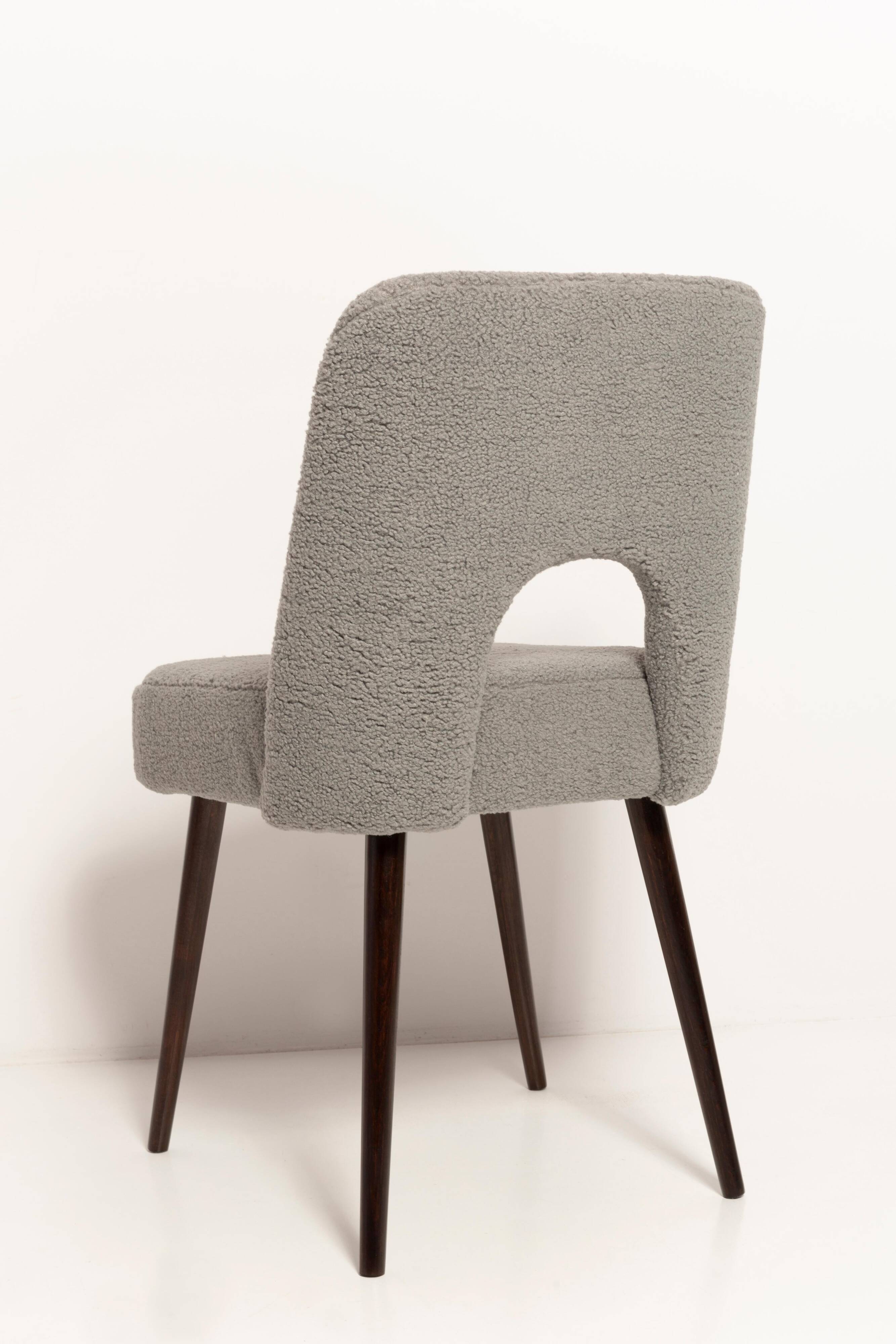 'Shell' Chair in Grey Boucle, Europe, 1960s