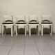 Lacquered wooden chairs with fabric, 1970s, set of 4