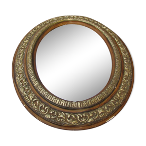 Miroir oval en bois doré XIXeme