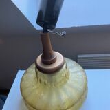 Glossy glass and teak