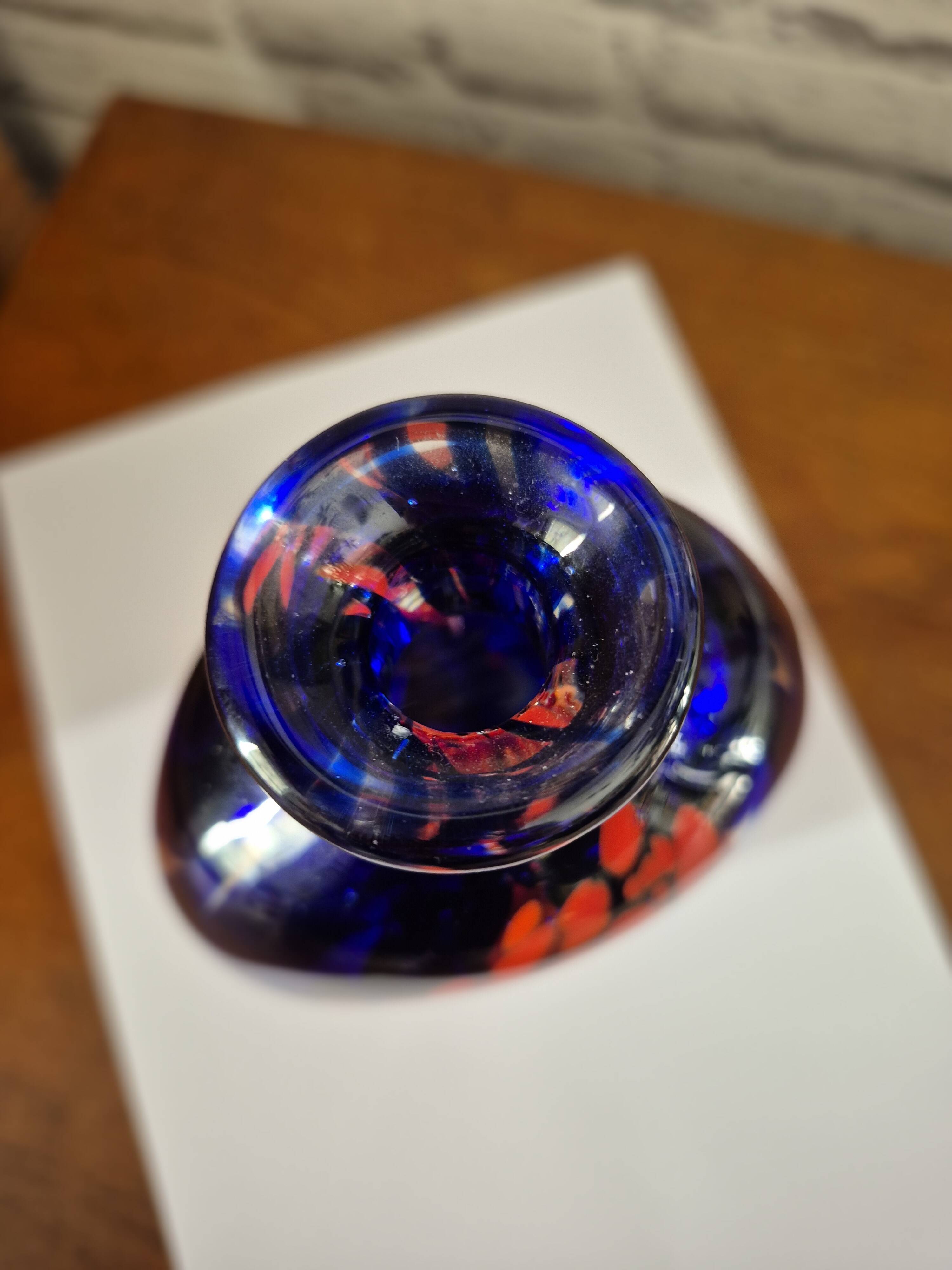 Blown glass bottle signed GAMBIER 1993