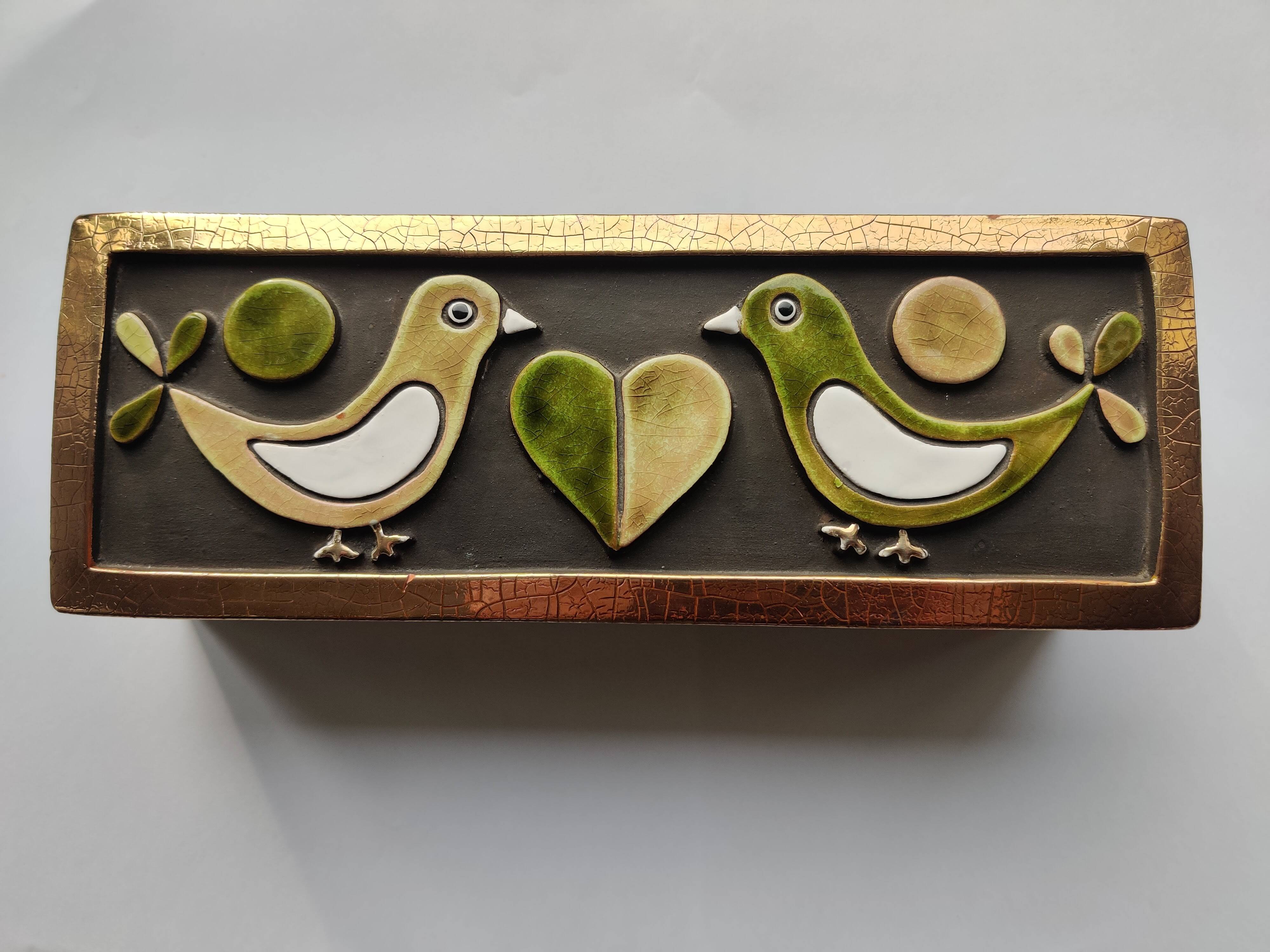 Coffret, boîte à bijoux "colombes" Mithé Espelt